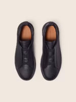 ZEGNA Black Leather Triple Stitch™ Sneakers - Figura 3