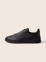 ZEGNA Black Leather Triple Stitch™ Sneakers - Figura 2