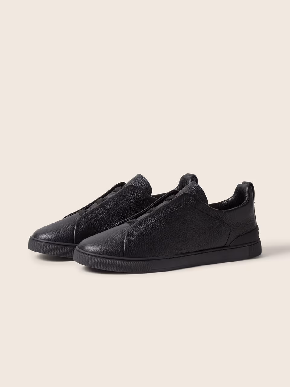 LHCVN-S8381Z-NEE-F ZEGNA Black Leather Triple Stitch™ Sneakers - Figura 1